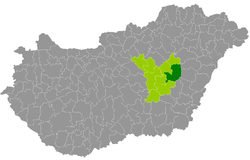 Karcag District within Hungary and Jász-Nagykun-Szolnok County.