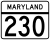 Maryland Route 230 marker
