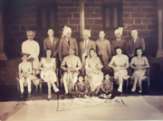 Maharaja Yashwantraoji Mukne with his ministers and foreign guests