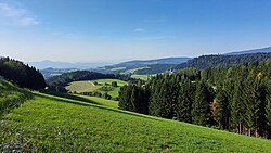 Typical Lower Styrian rural landscape in Pohorje