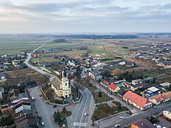 Vista aérea da praça principal