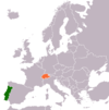 Location map for Portugal and Switzerland.