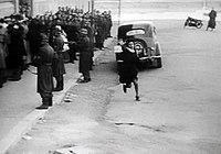 A still shot from Rome, Open City (1945), by Roberto Rossellini.