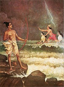 Rama vanquishing the ocean