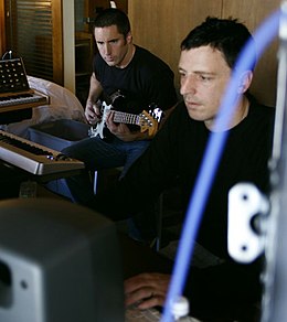 Ross (right) working with Trent Reznor in 2006