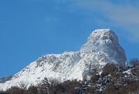 The Rocca Salvatesta (1,340 metres (4,400 ft)) from Fondachelli-Fantina