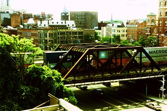 Rail Bridge running along the northern edge of the Inner Loop