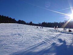 Skihang Markbuchen, rechts der Markbuchenlift I, links der Markbuchenlift II