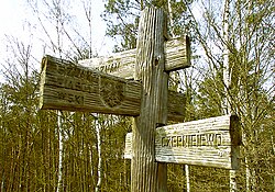 Signpost of the Piast Trail in Rakowo, Gniezno County