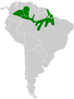 Distribución geográfica del batará ceniciento.