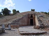 Structural lintel over entrance, Treasury of Atreus, Mycenae, Greece