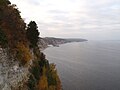 Falaise et mine de gypse près de l'embouchure de la rivière Kama