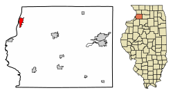 Location of Fulton in Whiteside County, Illinois.