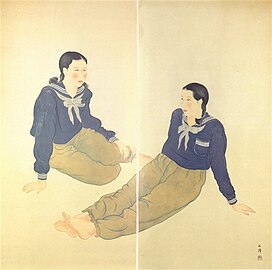 陳敬輝（維基數據所列：Q113442032）《穿制服的少女》，1940年代。