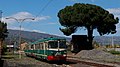 The ADe 14 and 13 leaving Giarre to Randazzo.