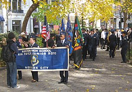 The annual New York City Veterans Day Parade starts in the park and marches up Madison Avenue