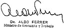 Assinatura de Aldo Ferrer