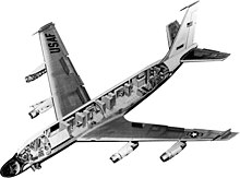 Cutaway layout of an EC-135N, showing the nose in the left foreground and the tail in the right background.