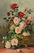 Vase de roses by Camille van Mulders