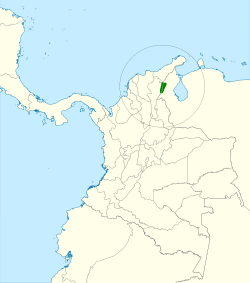 Distribución geográfica del inca de Perijá