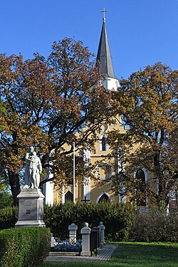 Roman Catholic church with World War I memorial