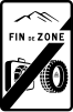 End of a zone where winter equipment is compulsory