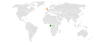 Location map for Gabon and the United Kingdom.