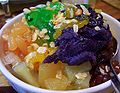 Filipino Halo--halò with brightly coloured toppings