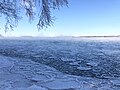 Pancake ice along the south shoreline of Green Lake, taken at Tuleta Hill