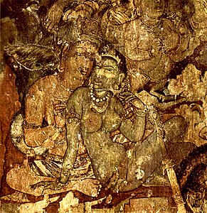 Fresco from the Ajanta Caves, author unknown