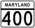 Maryland Route 400 marker