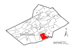 Map of Schuylkill County, Pennsylvania Highlighting South Manheim Township