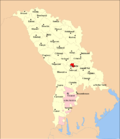 Map of Moldova highlighting Chișinău