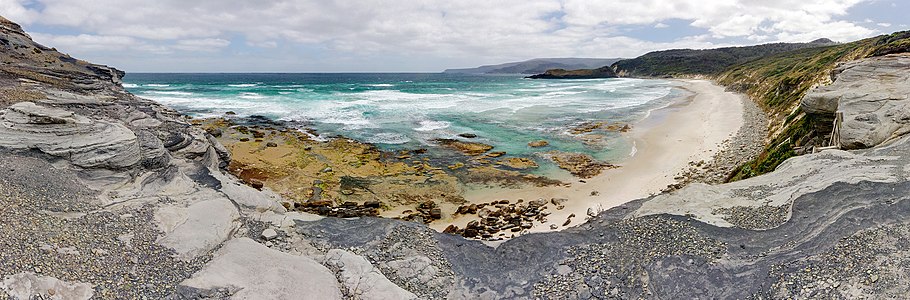 South Cape Bay at South Coast Tasmania, by JJ Harrison (edited by Papa Lima Whiskey)