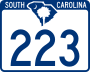 South Carolina Highway 223 marker
