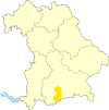 Lage des Landkreises Bad Tölz-Wolfratshausen in Bayern