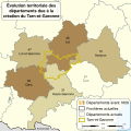 Redécoupage des frontières départementales à la suite de la création du Tarn-et-Garonne