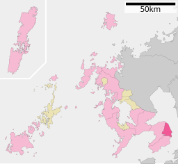 Shimabaras läge i Nagasaki prefektur      Städer      Landskommuner