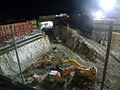 Tunnelling works for the Airport Link project at night: Interchange ramp at the Kedron Central site