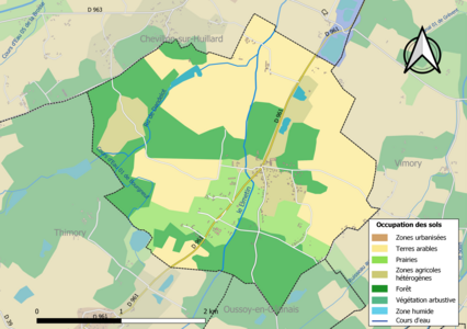 Carte des infrastructures et de l'occupation des sols de la commune en 2018 (CLC).