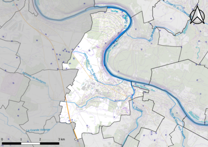 Carte montrant en couleurs le relief d'une commune