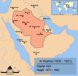 Emirato di Jebel Shammar دولة آل رشيد - Localizzazione