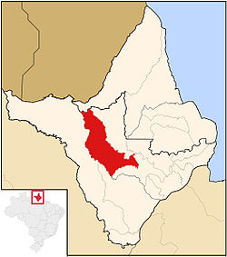 Location of Pedra Branca do Amapari in the Amapá