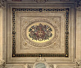 Neoclassical meander border on a ceiling of the Palais Garnier, Paris, by Charles Garnier, 1860–1875[13]