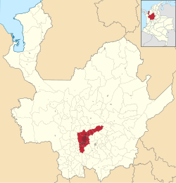 Location of the Aburrá Valley region within the Antioquia Department