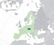 Map showing the Czech Republic in Europe