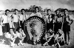 Photograph of the Pancha Pandavas with the IFA Shield