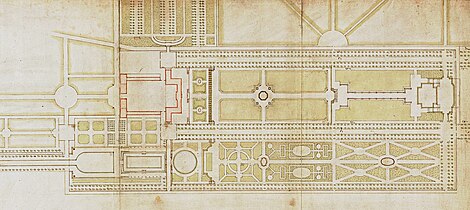 Plan des jardins d'Ekolsund par Tessin l'Ancien (années 1660)