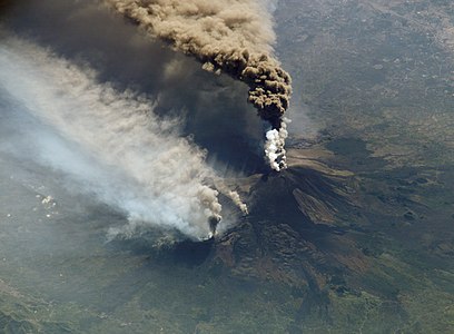 2002 eruption of Mt Etna, by NASA