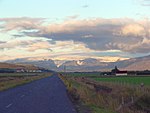 Fljótshlíð mot Eyjafjallajökull och Mýrdalsjökull